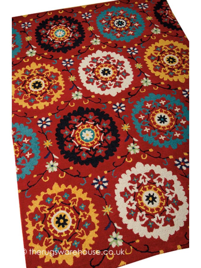 Suzani Red Rug - 5