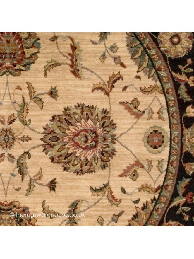 Patina Ivory Black Circle Rug - 3