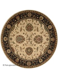 Patina Ivory Black Circle Rug - Thumbnail - 4