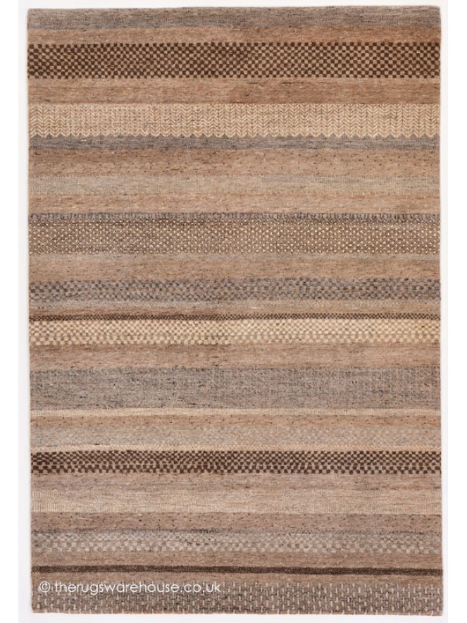 Ocean Stripes Brown Sand Rug - 5