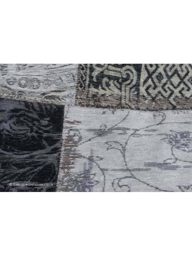 Vintage Black White Rug - 9