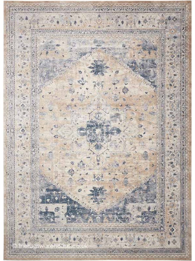 Malta Beige Blue Rug - 6