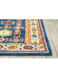 Vibrant Oriental Blue Rug - Thumbnail - 4
