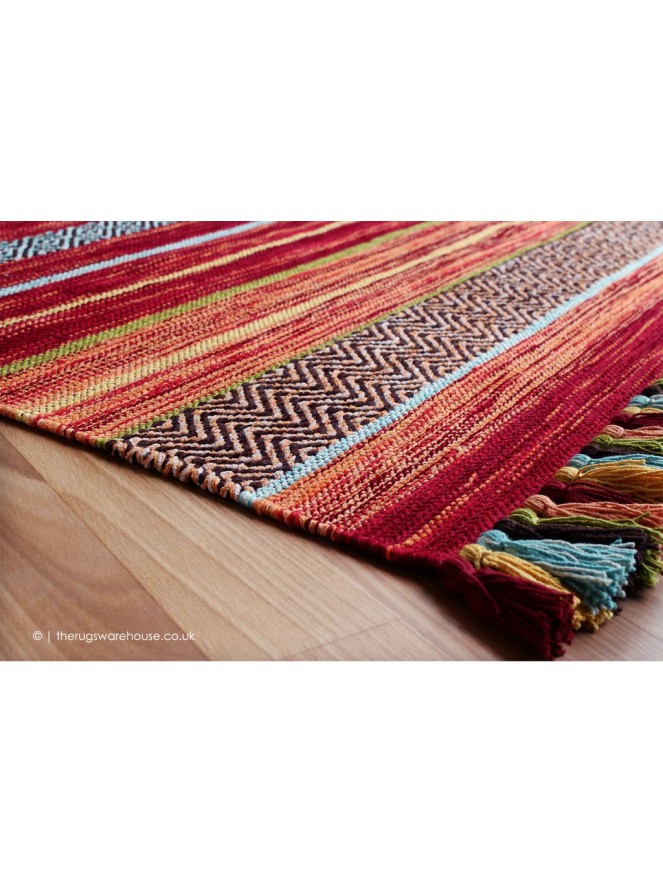 Kelim Stripes Red Rug - 3
