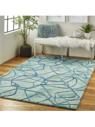 Polygons Symmetry Aqua Rug - Thumbnail - 2