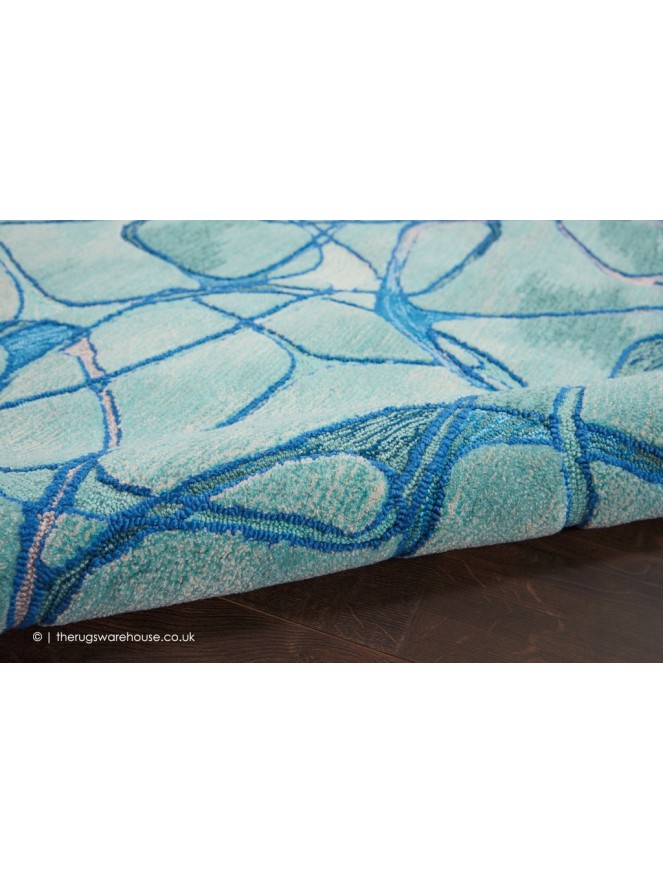 Polygons Symmetry Aqua Rug - 5