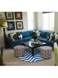 Vasconia Bleu Circle Rug - Thumbnail - 2