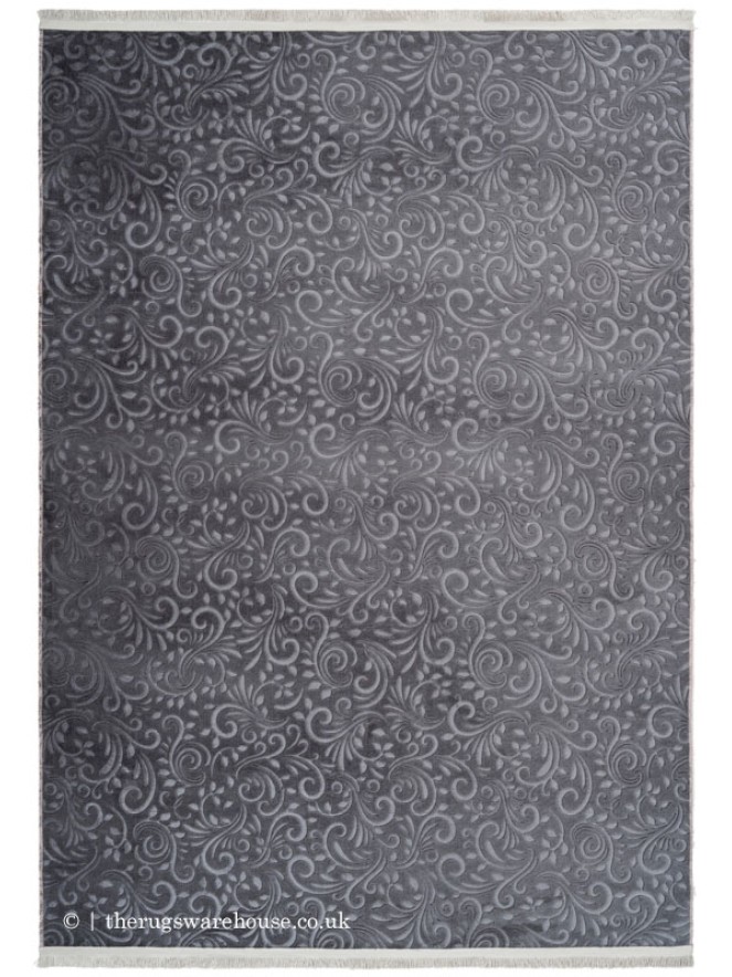 Peri Damask Graphite Rug - 7
