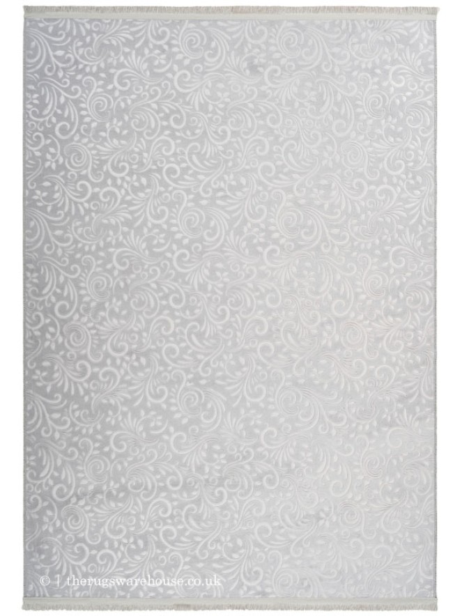 Peri Damask Grey Rug - 7