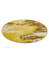 Saturn Yellow Circle Rug - Thumbnail - 2