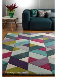 Funk Chevron Blue Green Rug - Thumbnail - 2