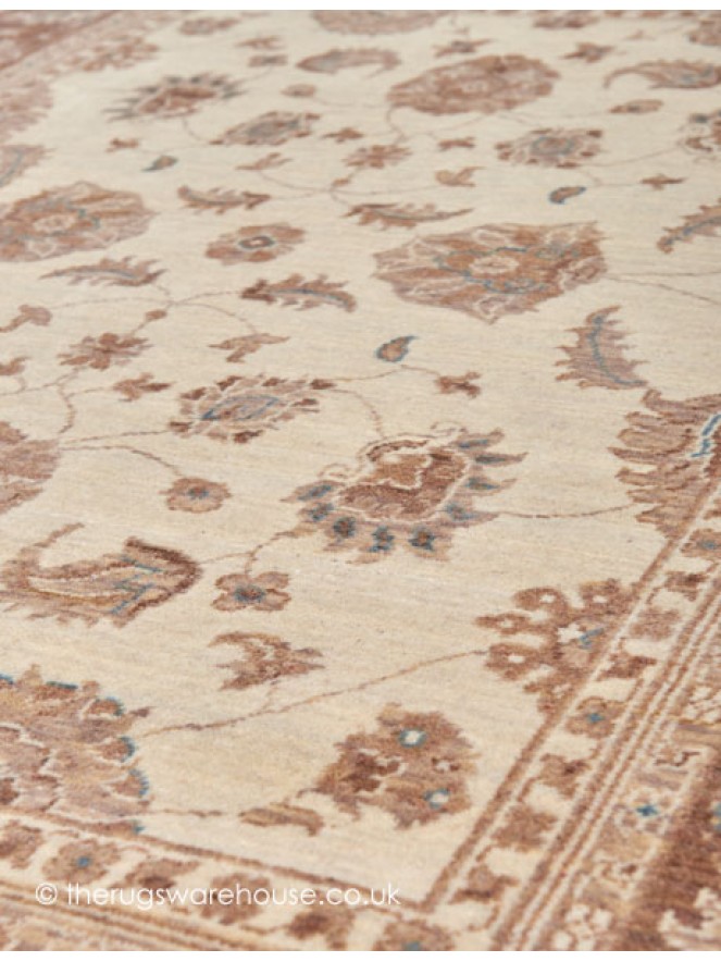 Chobi Ivory Brown Rug - 5
