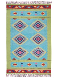Baja Diamonds Blue Rug - Thumbnail - 7