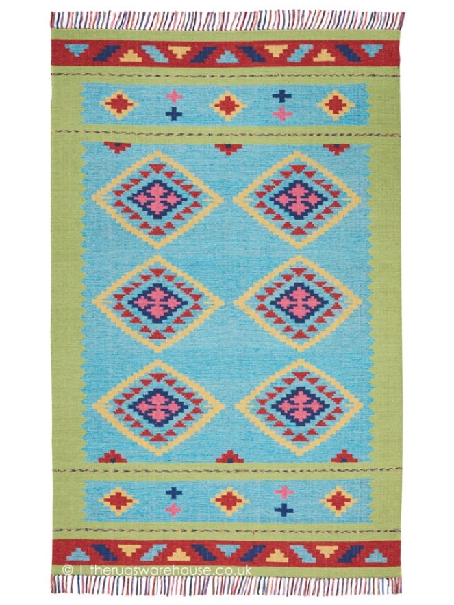 Baja Diamonds Blue Rug - 7