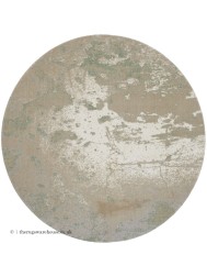 Twilight Chic Ivory Green Circle Rug - Thumbnail - 5