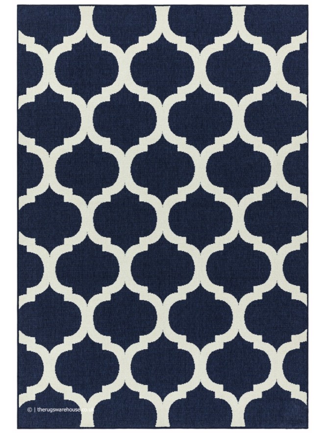 Antibes Blue Trellis Rug - 7