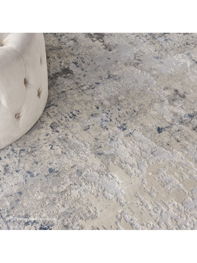 Ruslan Ivory Grey Circle Rug - 4