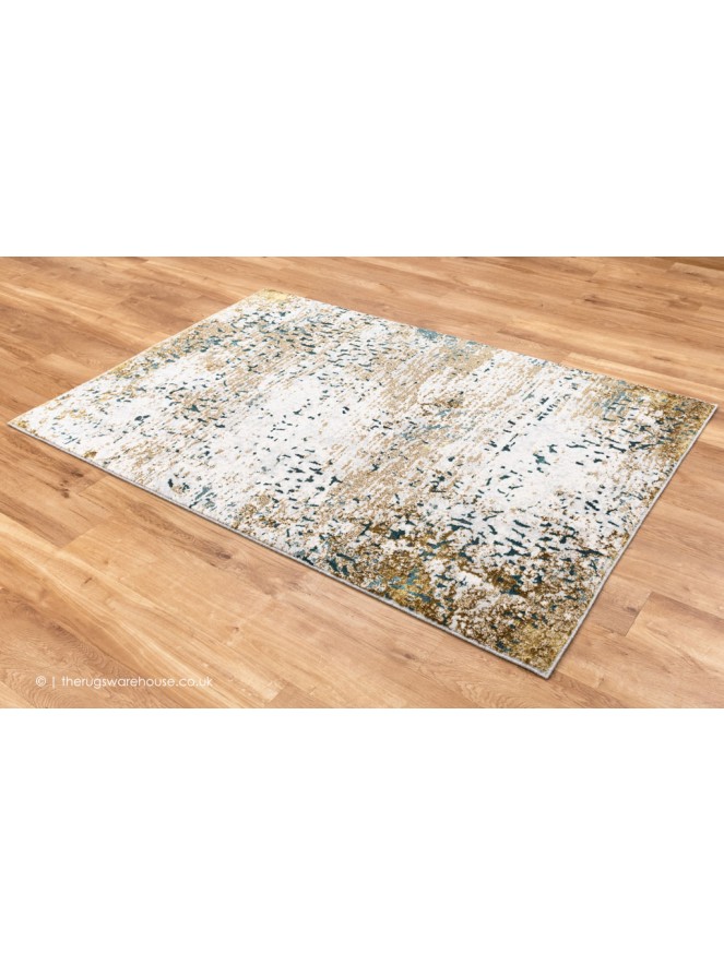 Romin Gold Teal Rug - 7