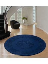Royale Aubusson Blue Circle Rug - Thumbnail - 2