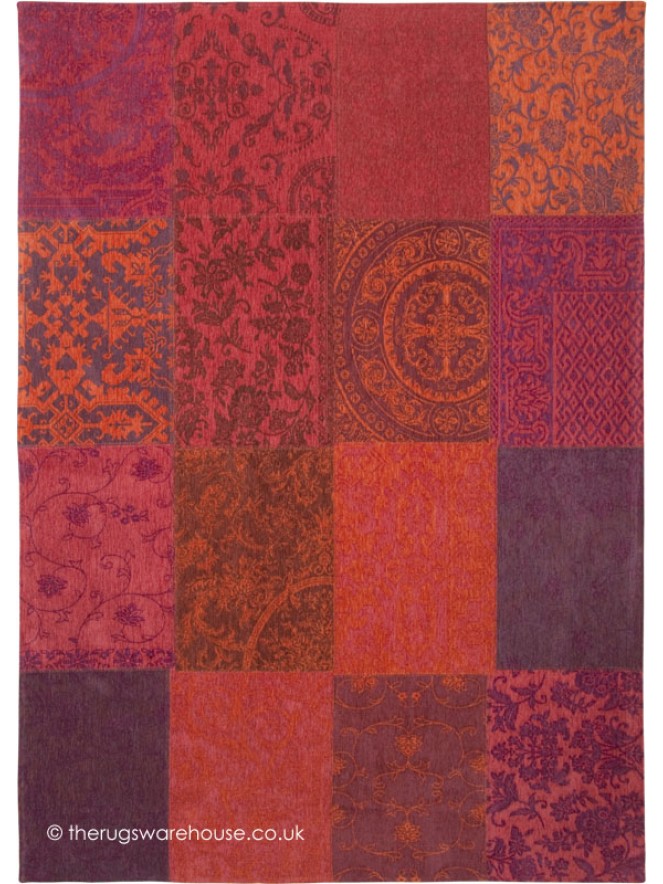 Vintage Orange Purple Rug - 6