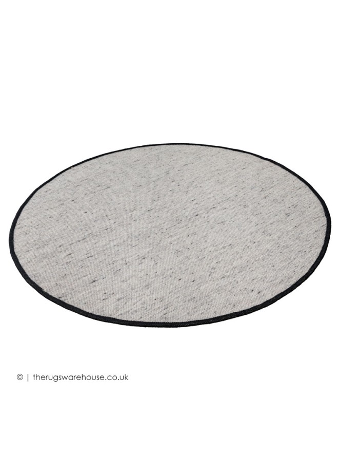 New York Whitesmoke Black Circle Rug - 8