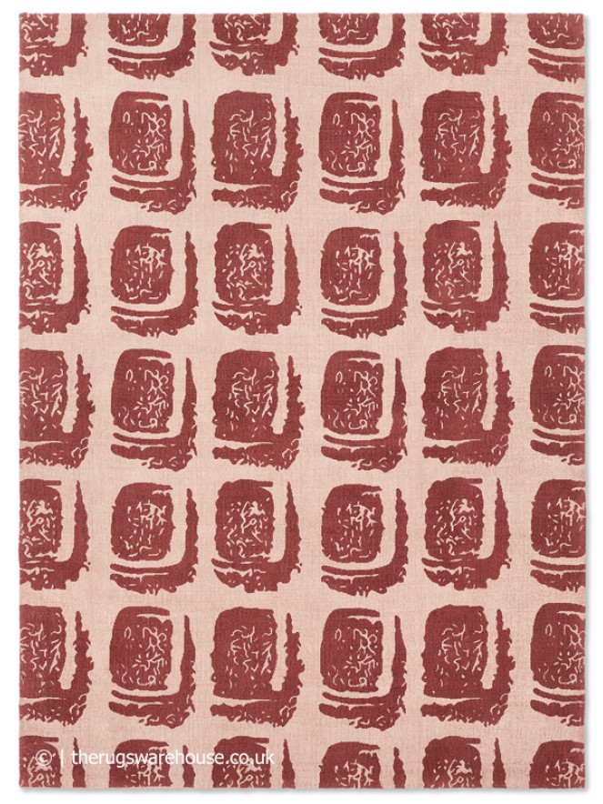 Woodblock Red Rug - 7