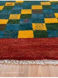 Gabbeh Squares Red Rug - Thumbnail - 3