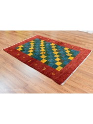 Gabbeh Squares Red Rug - Thumbnail - 8