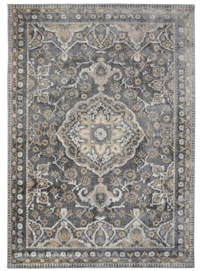 Zoe Medallion Grey Rug - 7