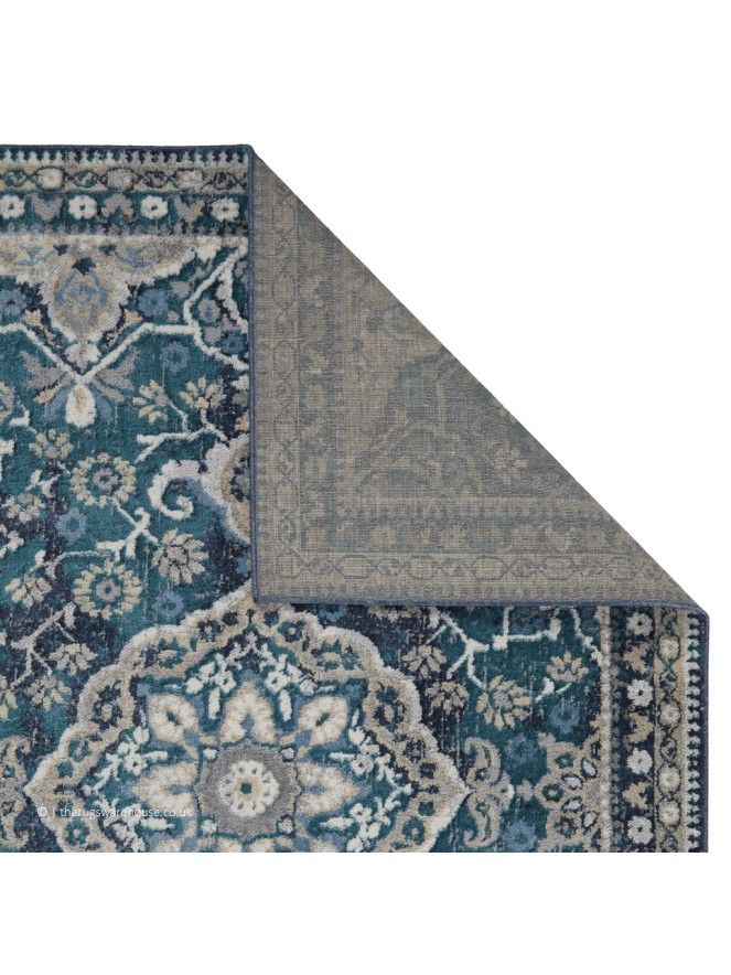Zoe Medallion Blue Rug - 4