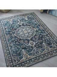 Zoe Medallion Blue Rug - Thumbnail - 2