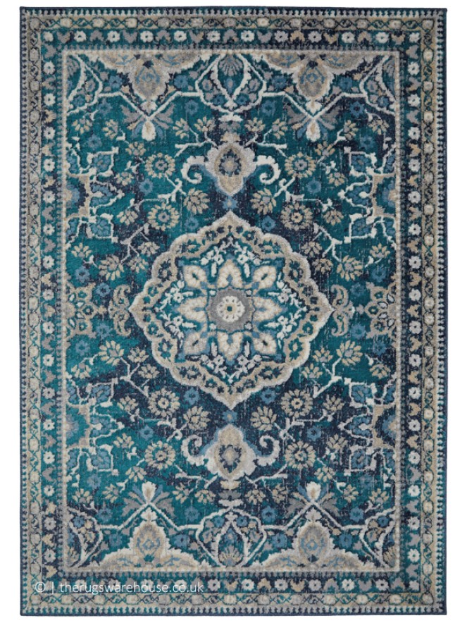 Zoe Medallion Blue Rug - 7