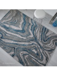 Zoe Wave Blue Rug - Thumbnail - 2