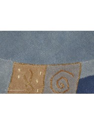 Manali Blue Circle Rug - Thumbnail - 7