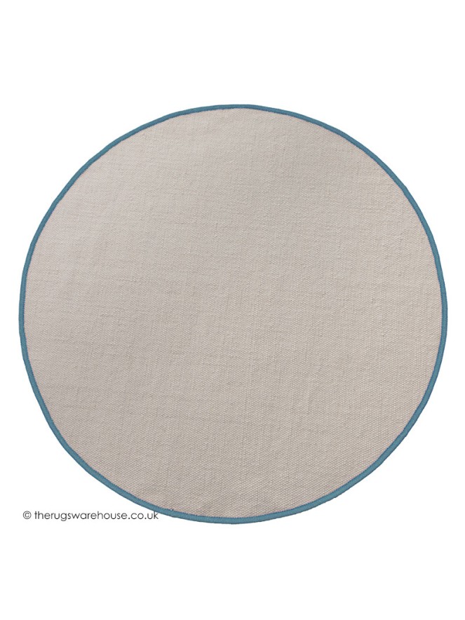 NY Cream Blue Circle Rug - 5
