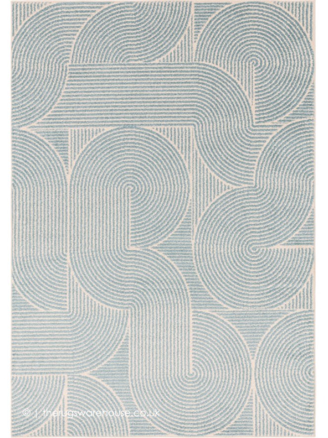 Blue Swirl Rug - 6